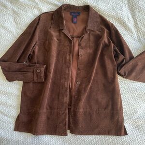 100% Genuine Suede Brown Jacket Coat SIZE L